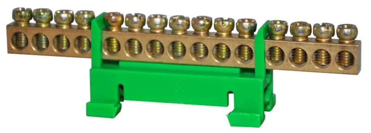 Listwa zaciskowa 15‑polowa 10mm2 TH35 zielona LZ‑15G - obrazek 1