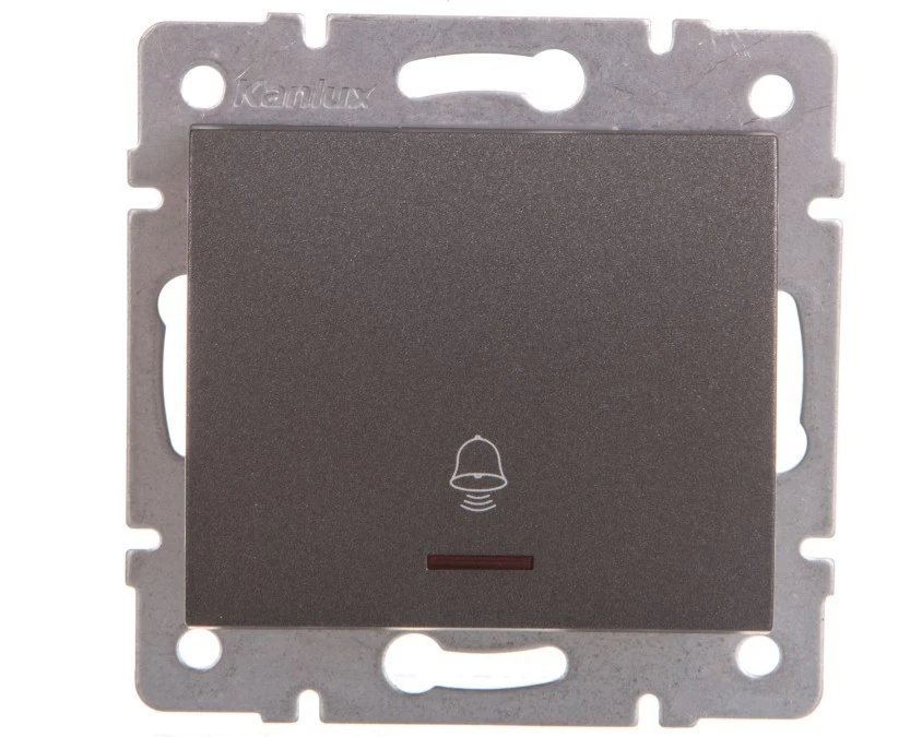 LOGI Łącznik zwierny dzwonek z LED śrubowy 10AX 250V grafit 021080141 25253 - obrazek 1