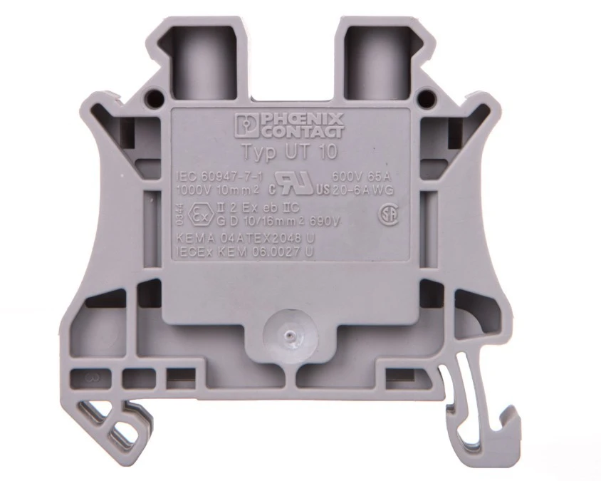 Listwa zaciskowa przepustowa 2‑przewodowa 0,5‑16mm2 szara UT 10 3044160 - obrazek 1
