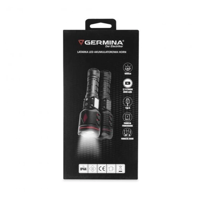 Latarka LED akumulatorowa Horn GW‑0149 - obrazek 2