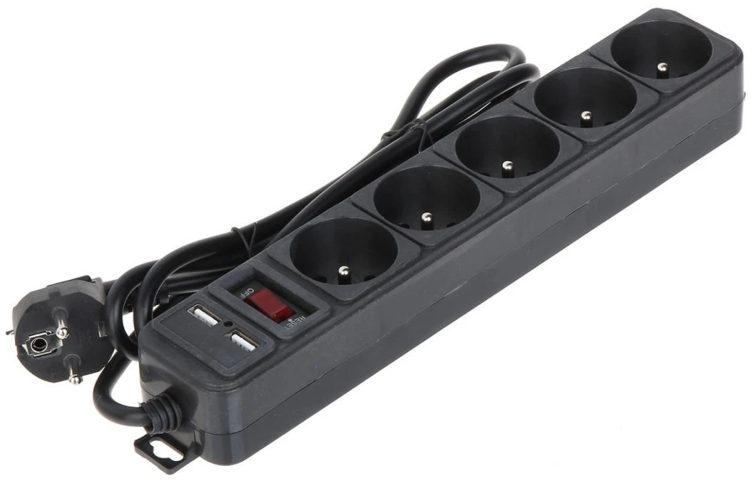 LISTWA ZASILAJĄCA AK‑SP‑05U (5 GNIAZD + 2 USB) AKYGA - obrazek 1