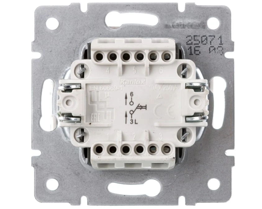 LOGI Łącznik zwierny dzwonek śrubowy biały 10AX 250V 021030102 25071 - obrazek 2
