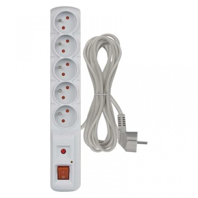 Listwa przeciwprzepięciowa EMOS (Acar) F5 5 gniazd 5m szara EMOS P53876 - obrazek 3