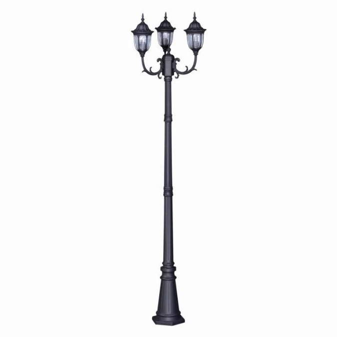 Latarnia ogrodowa VASCO czarna, trzy klosze w stylu klasycznym IP44 K‑7007A2/3N CZARNY Kaja Lighting