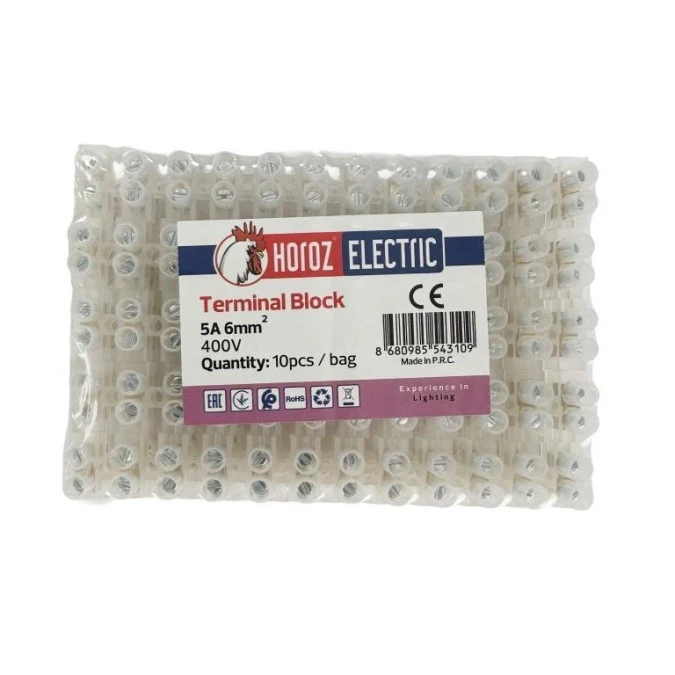 Listwa zaciskowa LTF 12‑torowa do 6mm² 5A biała HOROZ 10szt. - obrazek 3