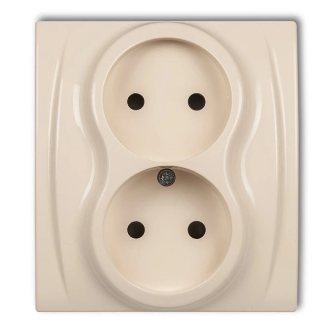 LOGO Gniazdo podwójne b/u beżowy 1LGP‑2p - obrazek 1