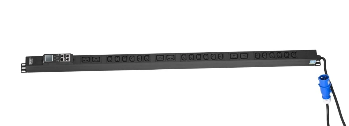 Listwa monitorująca wtyk zasilający IEC 60309 16A 250V gniazda 18xC13 10A 250V 6xC19 16A 250V 16A DN‑IP‑V‑3‑18C13‑6C19