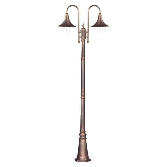 Latarnia ogrodowa BOSTON czarno‑złota dwuramienna – wysokość 237cm na E27 K‑8127 CZARNY/ZŁOTY Kaja Lighting