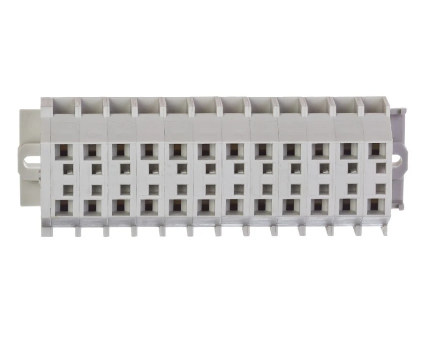 Listwa zaciskowa 12‑torowa 2‑przewodowa ExeII 4mm2 z uchwytami montażowymi fi 3,2mm jasnoszara 262‑142 - obrazek 1