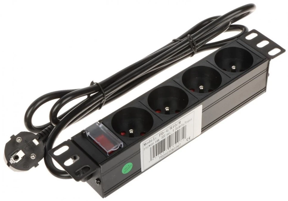 Listwa zasilająca do szaf RACK 10cali PD‑4/R10/R 1.8m - obrazek 1