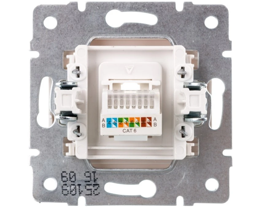 LOGI Gniazdo komputerowe pojedyncze (RJ45Cat 6 Jack) Biały 25109 - obrazek 2