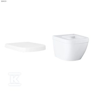 Miska WC wisząca Euro Ceramics – biel alpejska, 490 x 374 mm oraz deska sedesowa Euro Ceramics – wolnoopadająca, z duroplastu, demontowalna, mocowanie od góry DLW279 Miska WC wisząca Euro Ceramics – biel alpejska, 490 x 374 mm oraz deska sedesowa Euro Ceramics – wolnoopadająca, z duroplastu, demontowalna, mocowanie od góry DLW279