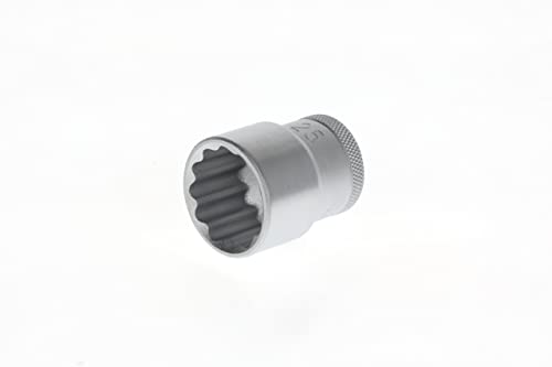 GEDORE Nasadka do kluczy nasadowych, nasadka, napęd 1/2″ 12,5 mm, 12 kątny, szerokość 25 narzędzie, D 19 25, stal chromowana