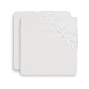 Jollein Jersey Cotton Prześcieradło 2 częściowy zestaw, 120 cm Długość x 60 Szerokość, Biały Jollein Jersey Cotton Prześcieradło 2 częściowy zestaw, 120 cm Długość x 60 Szerokość, Biały