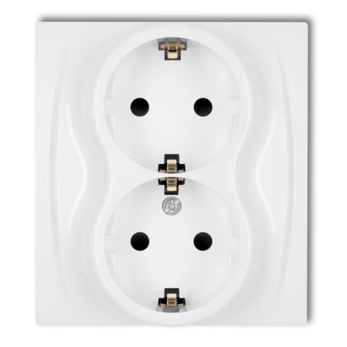 LOGO Gniazdo podwójne z/u SCHUKO biały LGP‑2sp - obrazek 1