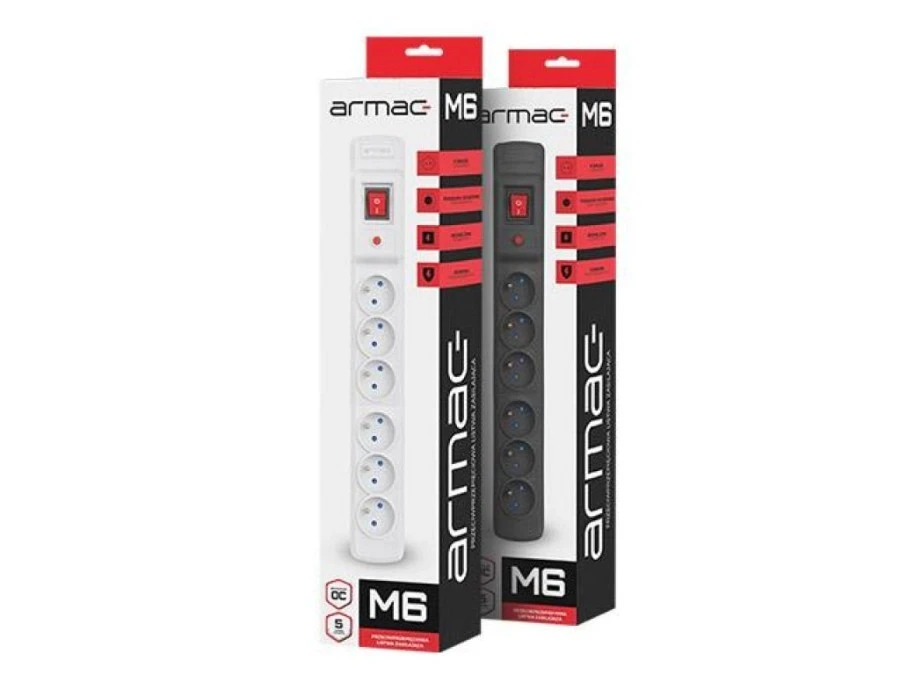 Listwa zasilająca ARMAC MULTI M6 3M 6X 230V PL czarna M6/30/CZ - obrazek 3