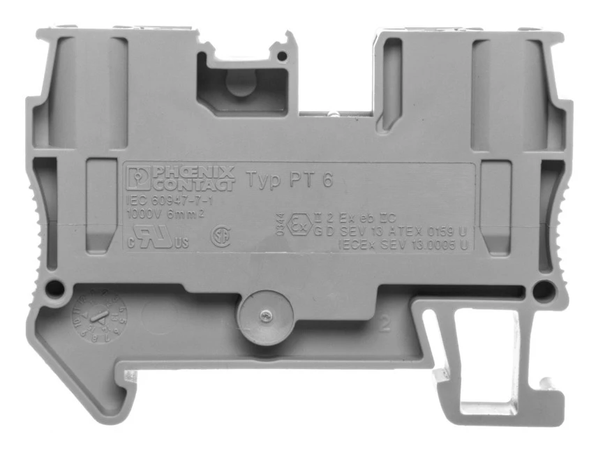 Listwa zaciskowa przepustowa 2‑przewodowa 0,5‑10mm2 szara PT 6 3211813 - obrazek 1