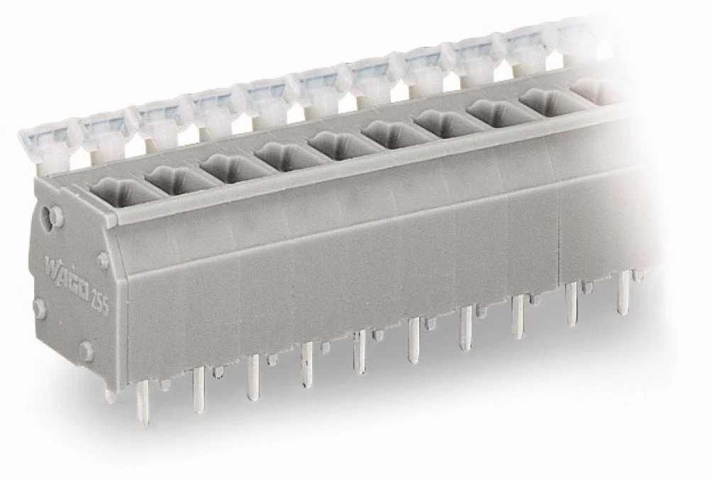 Listwa zaciskowa do płytek drukowanych 6‑torowa z przyciskami raster 5‑5,08mm szara 255‑406 /35szt./ - obrazek 2