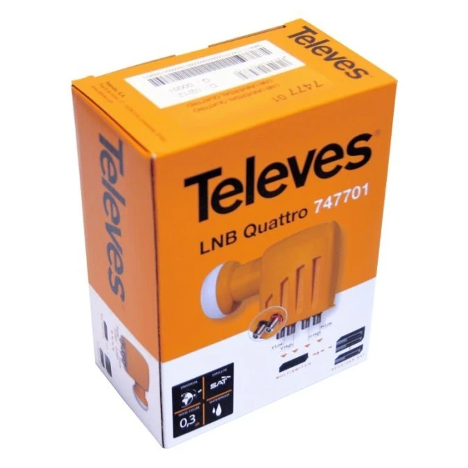 LNB offset Quattro 4 wyjścia: Hh‑Vh‑Hl‑Vl szary 747102 - obrazek 2