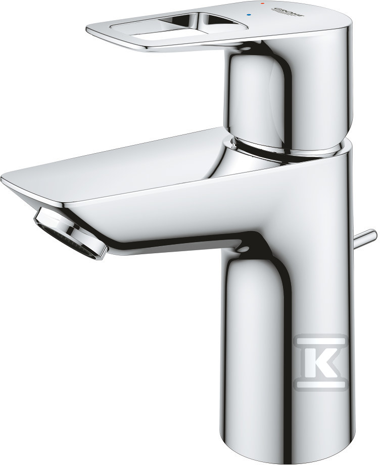 Bateria umywalkowa Grohe BauLoop, DN 15, rozmiar S, z zestawem odpływowym, przepływ 5,7 l/min., głowica oszczędnościowa 22054001 - obrazek 1