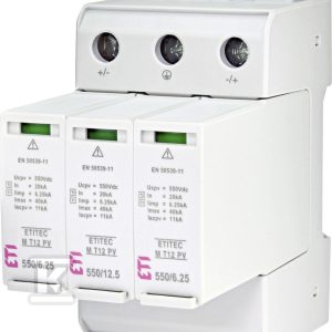 Ogranicznik przepięć T1, T2 (B, C) – do systemów PV ETITEC M T12 PV 1100/12,5 Y RC 002440512 Ogranicznik przepięć T1, T2 (B, C) – do systemów PV ETITEC M T12 PV 1100/12,5 Y RC 002440512