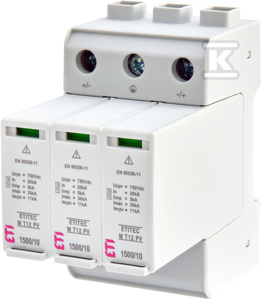 Ogranicznik przepięć T1, T2 (B, C) - do systemów PV ETITEC M T12 PV 1500/10 Y 002440513 - obrazek 1