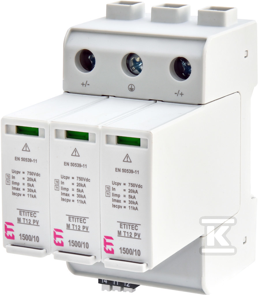 Ogranicznik przepięć T1, T2 (B, C) - do systemów PV ETITEC M T12 PV 1500/10 Y RC 002440514 - obrazek 1