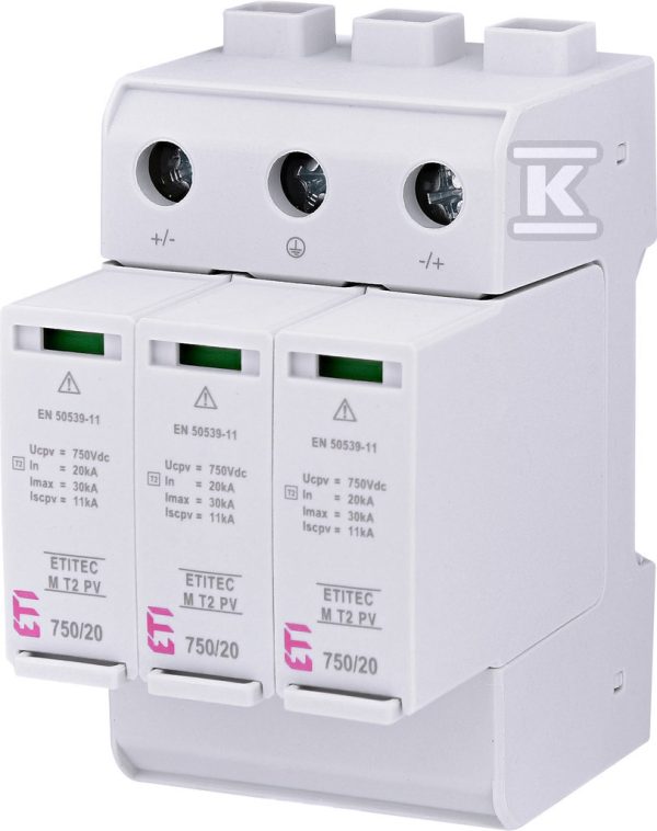 Ogranicznik przepięć T2 (C) – do systemów PV ETITEC M T2 PV 1500/20 Y 002440517
