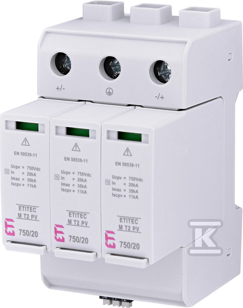 Ogranicznik przepięć T2 (C) - do systemów PV ETITEC M T2 PV 1500/20 Y RC 002440518 - obrazek 1
