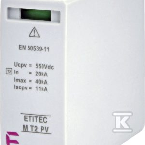 Moduł wymienny do ogranicznika przepięć Typ 2 (kl.C) do systemów PV modułów M T2 PV 550/20 002440523 Moduł wymienny do ogranicznika przepięć Typ 2 (kl.C) do systemów PV modułów M T2 PV 550/20 002440523