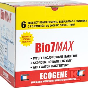 Preparat BIO7 MAX 6m-cy EKSPLOATACJA ROZKŁAD TŁUSZCZY (6X80G ENTRETIEN, 6X80G TŁUSZCZE) do osadników BIO7-32525 Preparat BIO7 MAX 6m-cy EKSPLOATACJA ROZKŁAD TŁUSZCZY (6X80G ENTRETIEN, 6X80G TŁUSZCZE) do osadników BIO7-32525