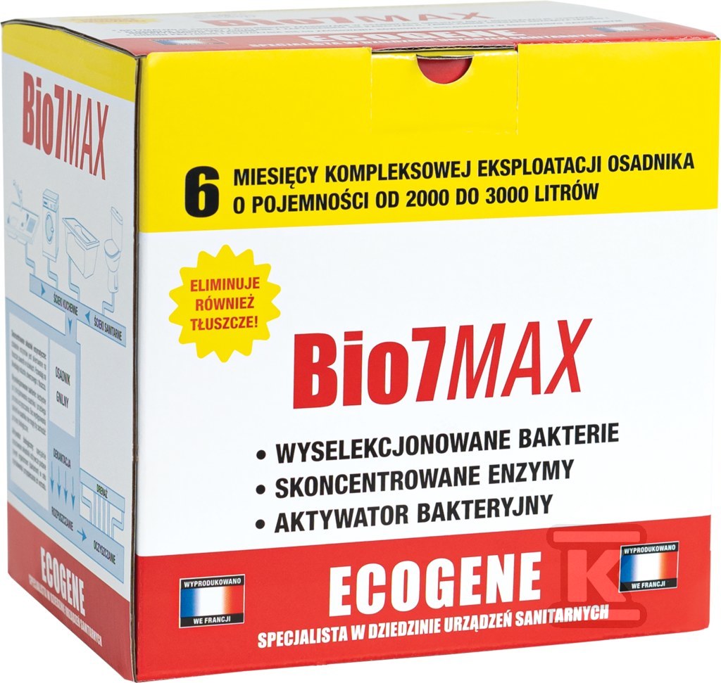 Preparat BIO7 MAX 6m-cy EKSPLOATACJA ROZKŁAD TŁUSZCZY (6X80G ENTRETIEN, 6X80G TŁUSZCZE) do osadników BIO7-32525 - obrazek 1