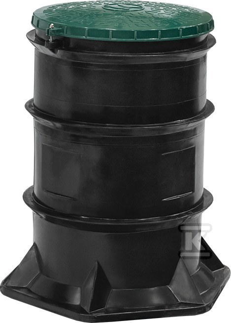 Zbiornik technologiczny / pompowni / studni chłonnej PEHD 740×740 SL-TECH, D740mm, pojemność 500L, H=1400mm, podziemny, cylindryczny, nadbudowa D700 H550 (kod M-189-T-1), z pokrywą nakładaną pełną D700 (kod M-189-P) W-156