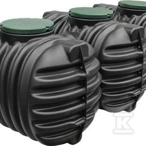 Szambo szczelne PEHD CRISTALL TRIO 8400L z pokrywami D600 kl.A15 W-423