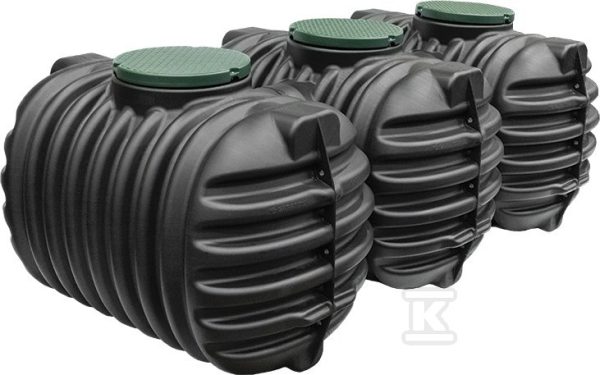 Szambo szczelne PEHD CRISTALL TRIO 8400L z pokrywami D600 kl.A15 W-423