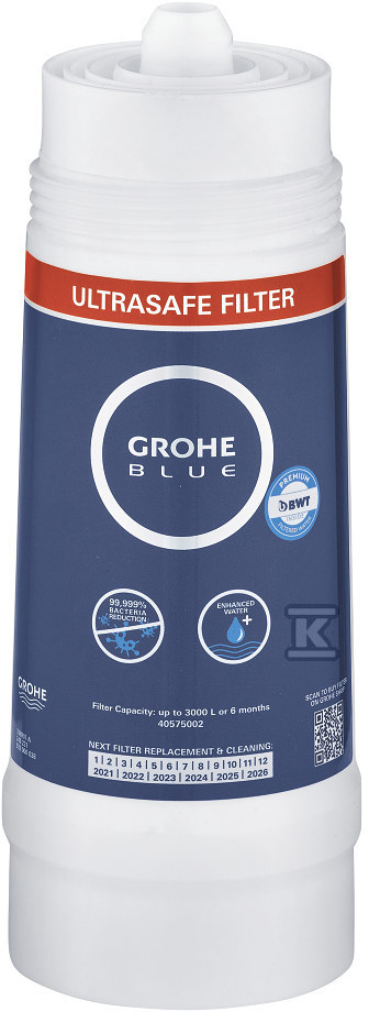 Filtr Grohe Blue UltraSafe, filtracja 5-fazowa, 3000 l 40575002