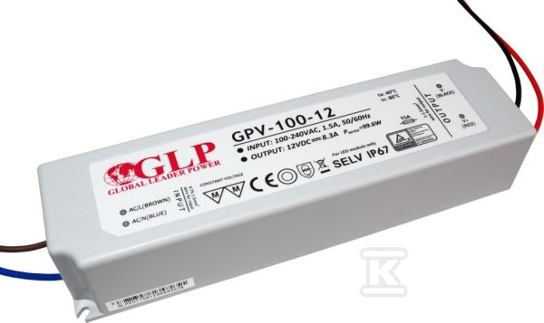 Zasilacz LED GLP 12V, 8A, 100W GPV-100-12