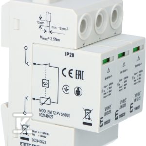 Ogranicznik przepięć T2 do systemów PV ETITEC EM T2 PV 1100/20 Y 002440623 Ogranicznik przepięć T2 do systemów PV ETITEC EM T2 PV 1100/20 Y 002440623