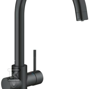 Zestaw startowy Grohe Blue Hom, bateria, chłodziarka, butla z CO2 i filtr 600 l, dostęp do wody zwykłej i filtrowanej (niegazowana, średnio gazowana, gazowana), kąt obrotu wylewki typu C 150° głowica Ceramiczna 28mm aksamitna czerń 31455KS1 Zestaw startowy Grohe Blue Hom, bateria, chłodziarka, butla z CO2 i filtr 600 l, dostęp do wody zwykłej i filtrowanej (niegazowana, średnio gazowana, gazowana), kąt obrotu wylewki typu C 150° głowica Ceramiczna 28mm aksamitna czerń 31455KS1