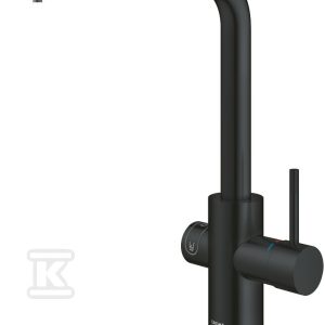 Zestaw startowy Grohe Blue Home, bateria, chłodziarka, butla z CO2 i filtr 600 l, dostęp do wody zwykłej i filtrowanej (niegazowana, średnio gazowana, gazowana), kąt obrotu wylewki typu L 360° wyciągana końcówka wylewki, głowica Ceramiczna 28mm aksamitna czerń 31539KS0 Zestaw startowy Grohe Blue Home, bateria, chłodziarka, butla z CO2 i filtr 600 l, dostęp do wody zwykłej i filtrowanej (niegazowana, średnio gazowana, gazowana), kąt obrotu wylewki typu L 360° wyciągana końcówka wylewki, głowica Ceramiczna 28mm aksamitna czerń 31539KS0