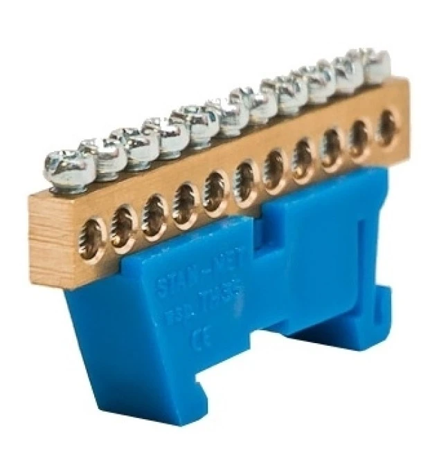 Listwa zaciskowa zerowa 11x10mm2 niebieska TH 35‑11/N - obrazek 1