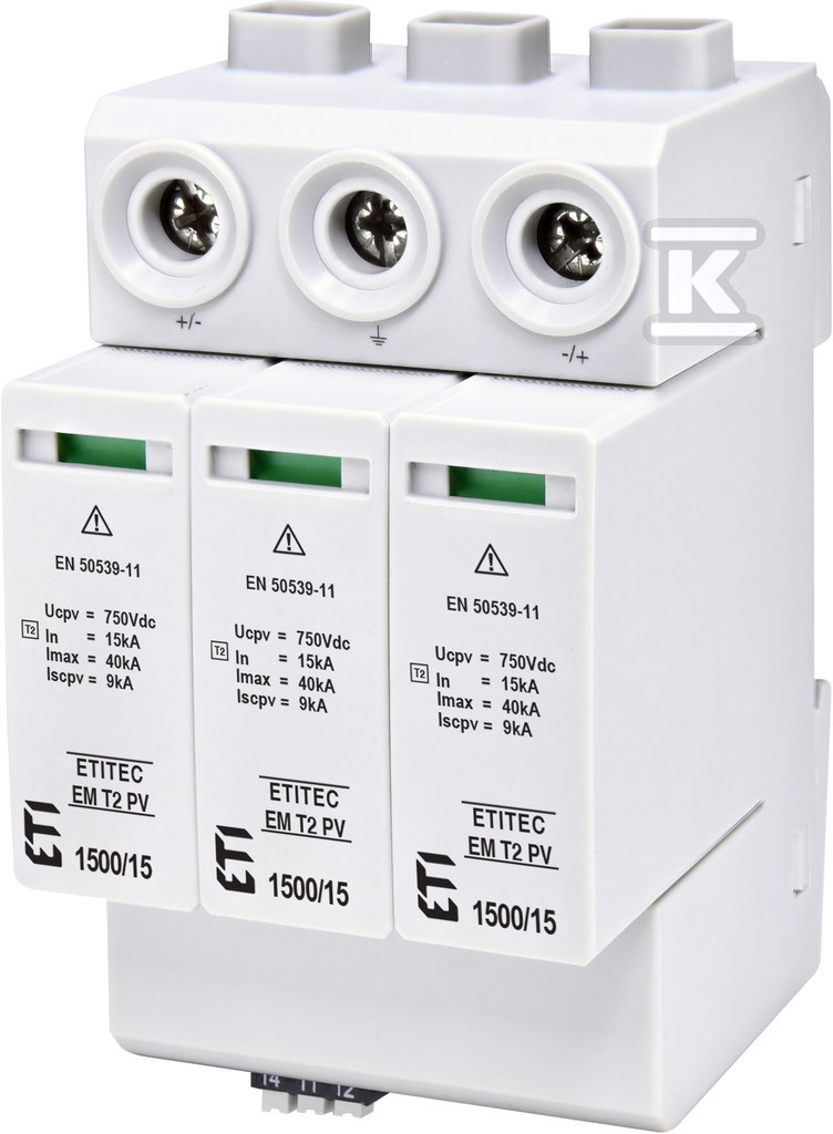 Modułowy ogranicznik przepięć ETITEC EM T2 PV 1500/15 Y RC 002440626 - obrazek 1