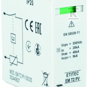 Moduł wymienny ogranicznika przepięć EM T2 PV 550/20 002440627 Moduł wymienny ogranicznika przepięć EM T2 PV 550/20 002440627