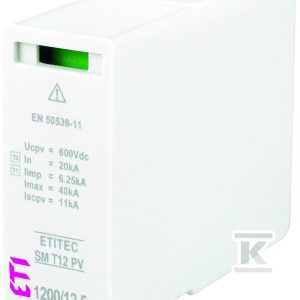 Modułowy ogranicznik przepięć MOD. SM T12 PV 600/12,5 S 002440632 Modułowy ogranicznik przepięć MOD. SM T12 PV 600/12,5 S 002440632
