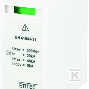 Modułowy ogranicznik przepięć MOD. ESM T2 PV 600/20 S 002440682 Modułowy ogranicznik przepięć MOD. ESM T2 PV 600/20 S 002440682