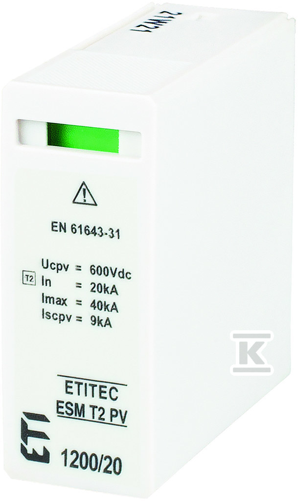 Modułowy ogranicznik przepięć MOD. ESM T2 PV 600/20 S 002440682 - obrazek 1
