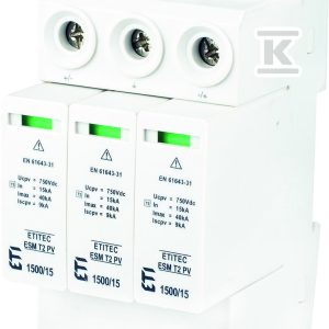 Modułowy ogranicznik przepięć ETITEC ESM T2 PV 1500/15 Y 002440684 Modułowy ogranicznik przepięć ETITEC ESM T2 PV 1500/15 Y 002440684