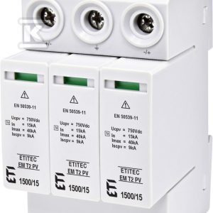 Modułowy ogranicznik przepięć ETITEC EM T2 PV 1500/15 Y 002440625 Modułowy ogranicznik przepięć ETITEC EM T2 PV 1500/15 Y 002440625