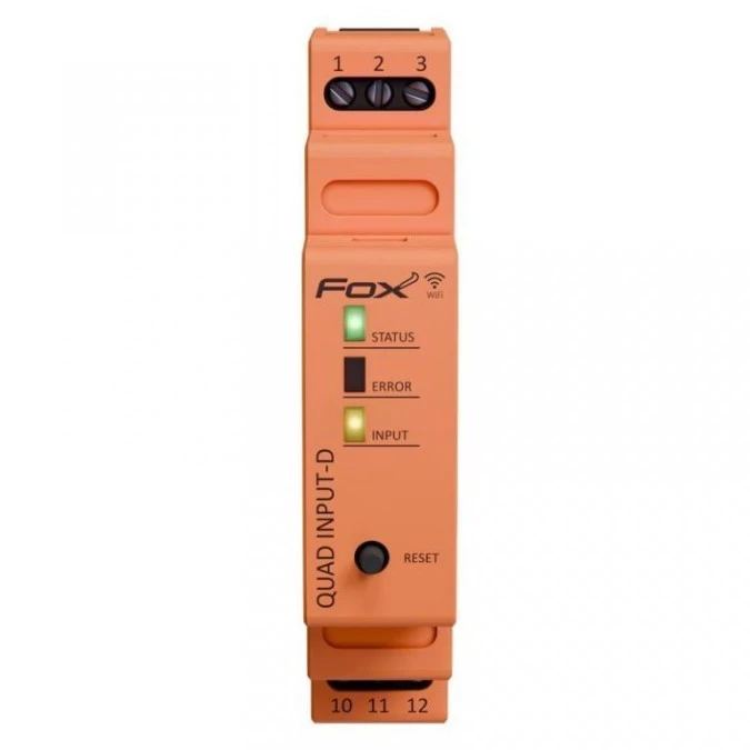 Nadajnik 4‑kanałowy WiFi na szynę DIN FOX Quad Input‑D Wi‑S4‑D - obrazek 2