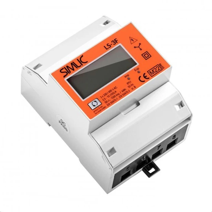 Licznik energii elektrycznej 3‑fazowy 100A 3x230/400V z wyświetlaczem SIMLIC LS‑3F MID 85402010 - obrazek 1